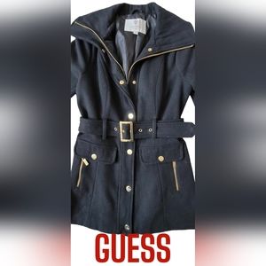 SALE GUESS Pea Coat with Belt and Gold Hardware